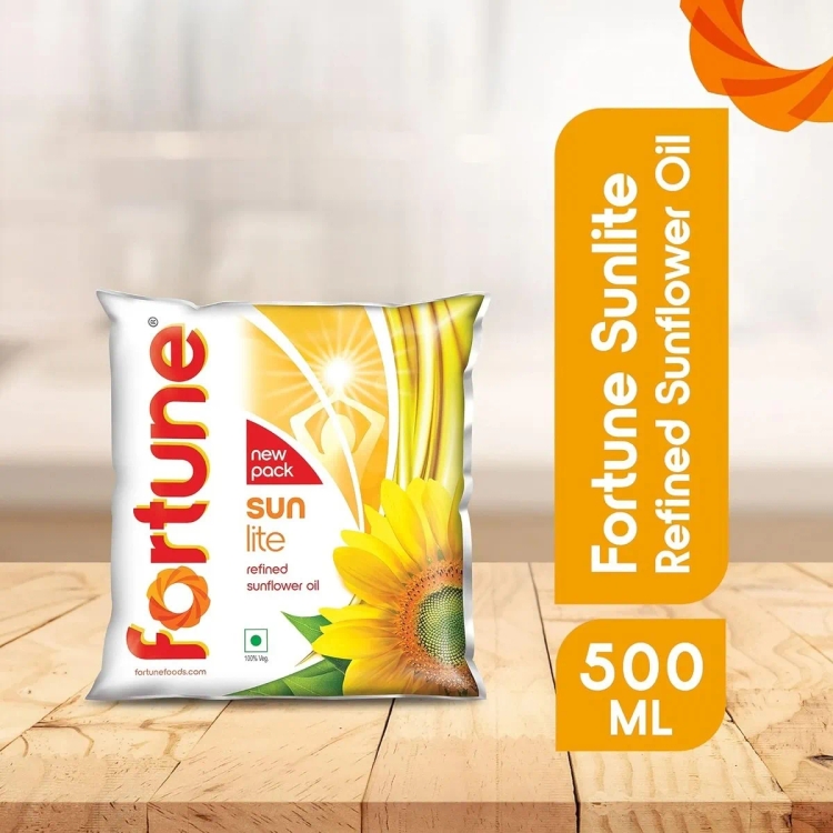 Fortune Sunlite Refined Sunflower Oil Pouch 500ml
