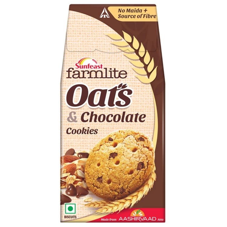 Sunfeast Farmlite Biscuit - Cookies - Oats & Chocolate | 150 g