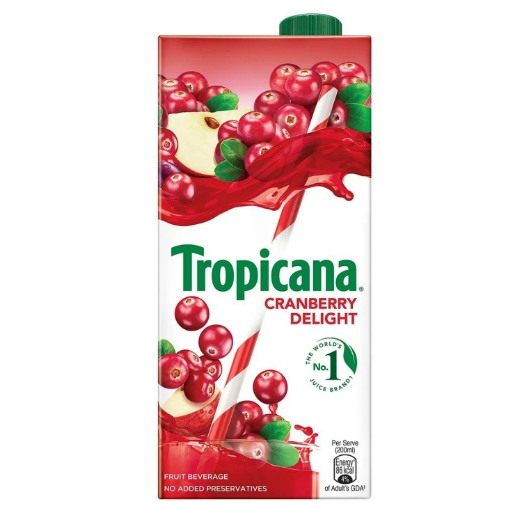 Tropicana Fruit Juice Pure Cranberry 1Litre