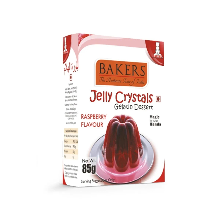 Bakers Jelly Crystal Raspberry Flavour 85G