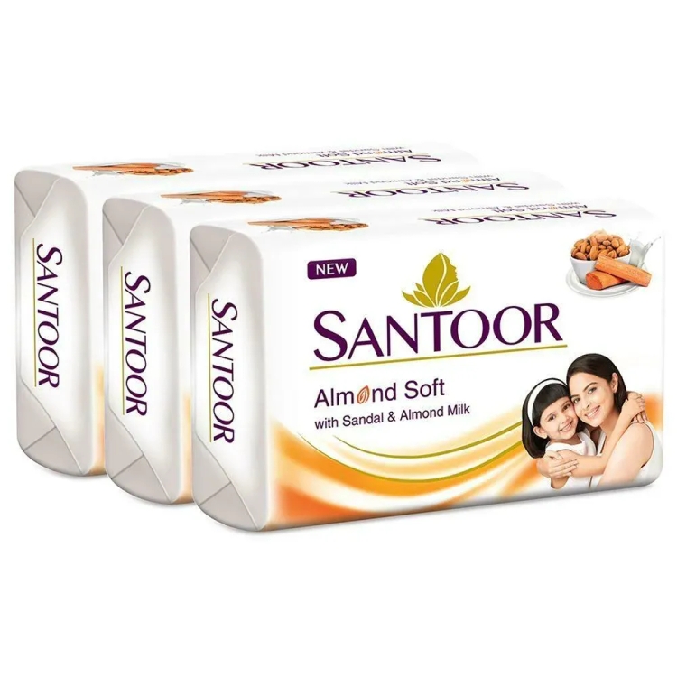 Santoor Soap Sandal & Almond Milk 150g x 3pcs