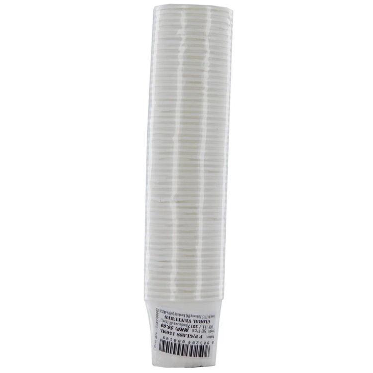 Green Pack Plain Paper Glass 150Ml 50Pcs