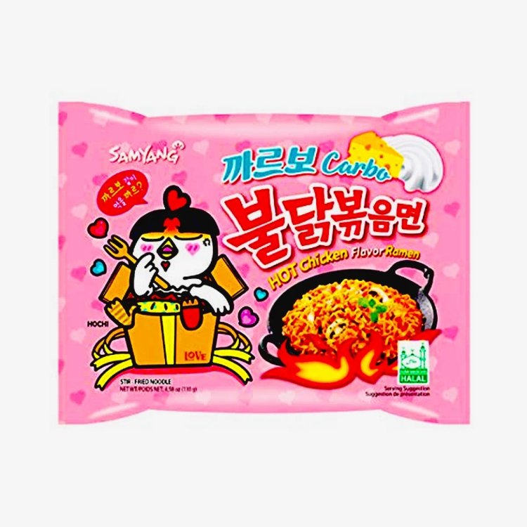 Samyang Hot Chicken Buldak Carbonara Noodles, 130 grams