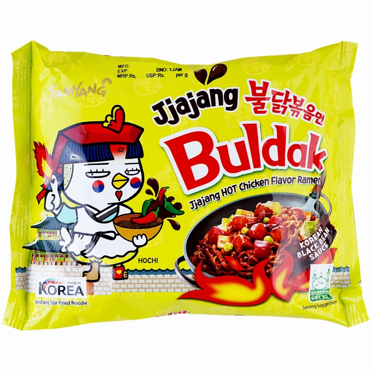 SAMYANG Hot Ramen Jjajang Noodles - Chicken, 140Gm