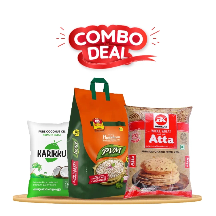 Lulu Grocery Food- Atta+oil+Rice Pack