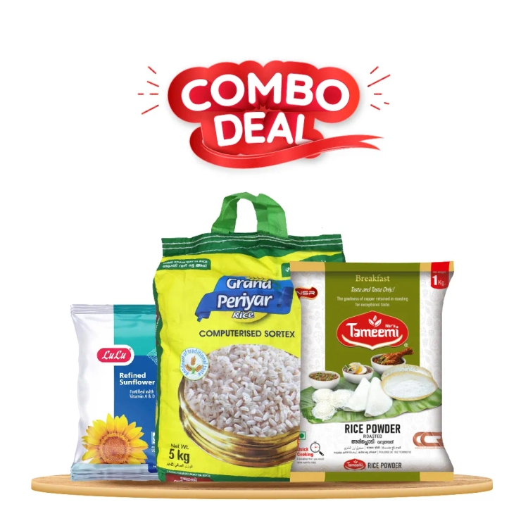 Lulu Grocery Food- Rice Powder+oil+Rice Pack