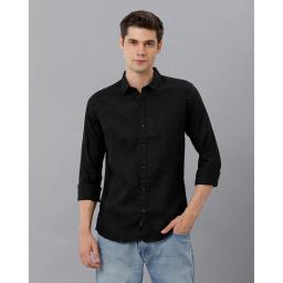 Marco Donateli Mens Black Solid Casual Shirt