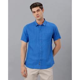 Marco Donateli Mens Blue Solid Casual Shirt