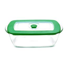 Borosil Rectangle Dish Green Lid 1.1L