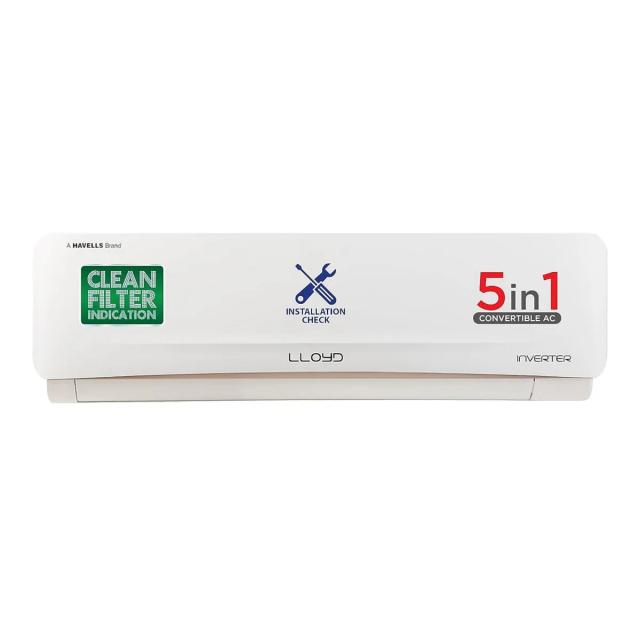 Lloyd ‎1630 W Inverter Split  Air Conditioner with Golden Deco Strip GLS24I5FWGEV  2.0 Ton 5 Star