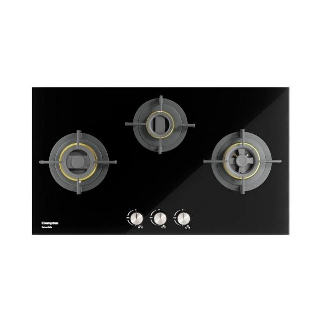 Crompton SensoSafe Gas Hob 78cm 3 Burner Midnight Black