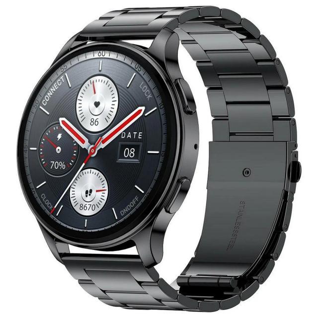 Amazfit Pop 3R  Stainless Steel 1.43" AMOLED Display Smart Watch,Black