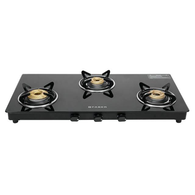 Faber Spark 3BB 77cm Cooktop With Black Glass Top (3 Burner)