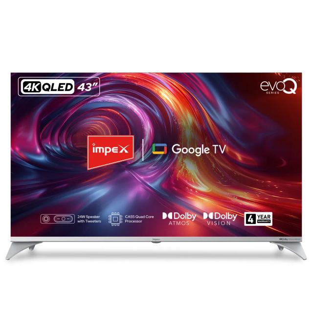 Impex QLED 4KUHD Google TV evoQ 43S4QLC3 108 Cm (43 Inch)