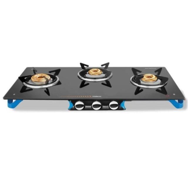 Vidiem Air Stile Plus Glass Manual Gas Stove  (3 Burners)