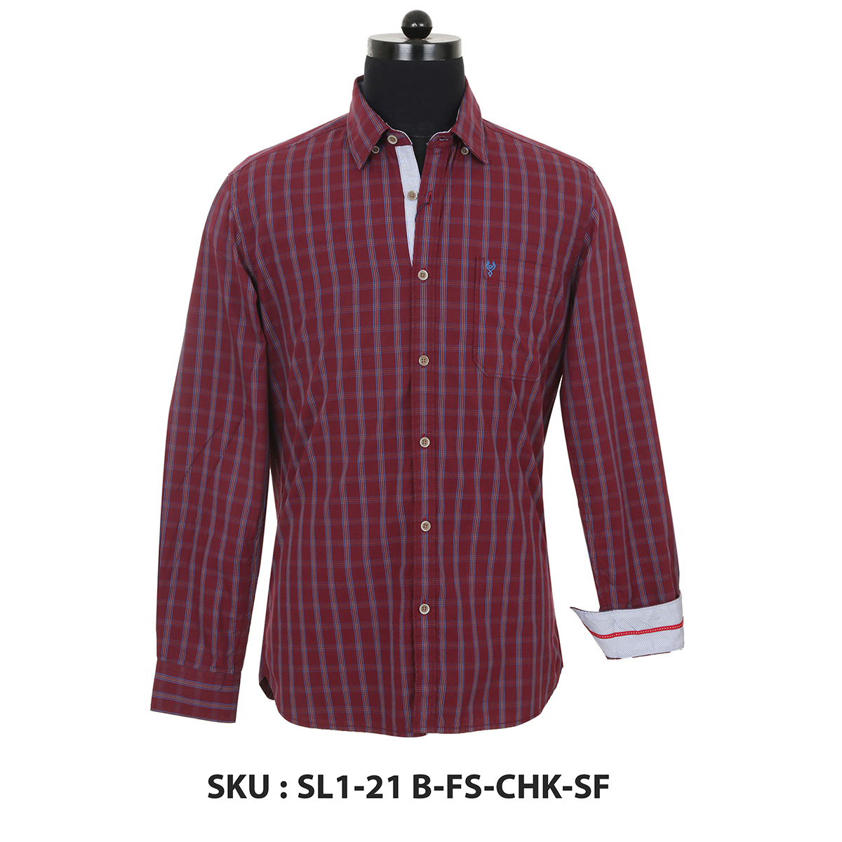 Classic Polo Mens Woven Shirt Sl1-21 B-Fs-Chk-Sf Red XL