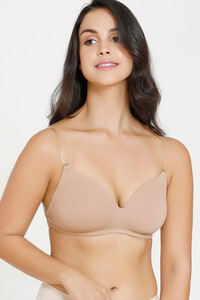 Zivame Basic Padded Non Wired 3/4th Coverage Backless T-Shirt Bra - ROEBUCK - B Cup
