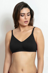 Zivame Double Layered Non Wired Full Coverage Backless Bra - Black - C Cup