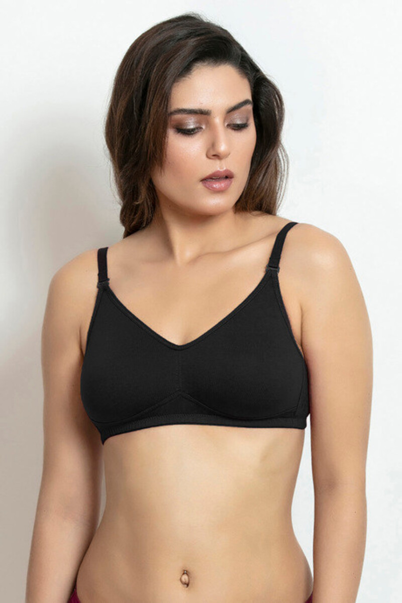 Zivame Double Layered Non Wired Full Coverage Backless Bra - Black - D Cup