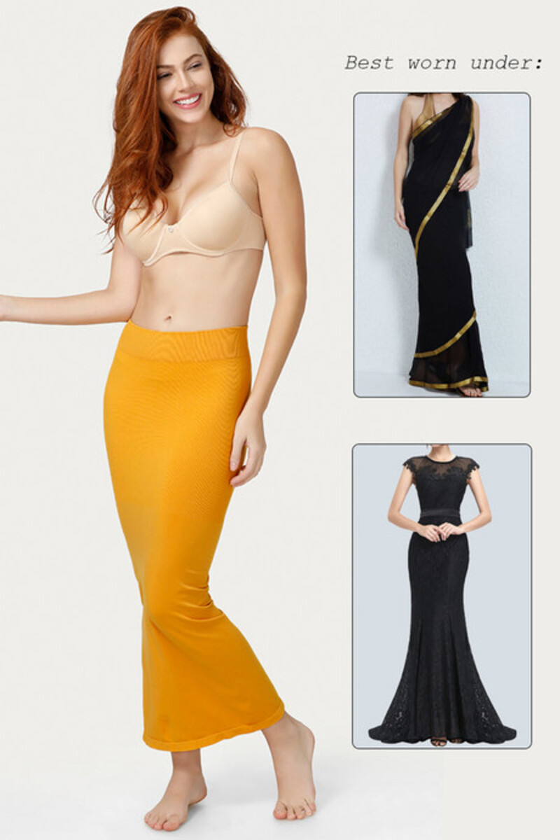Buy Zivame Medium Control Mermaid Saree Shapewear - Mustard Online - Lulu  Hypermarket India