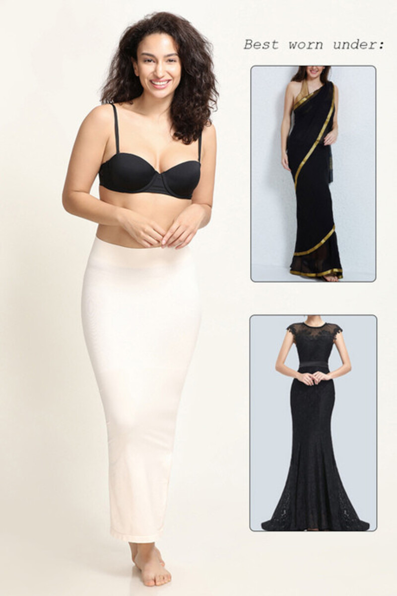 Buy Zivame Medium Control Mermaid Saree Shapewear - White Online - Lulu  Hypermarket India