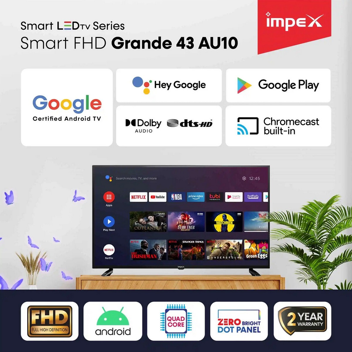 Impex FHD LED Smart TV Grande AU10 43"