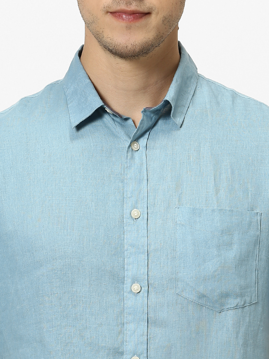 Celio Mens Casuals Shirt Racara Blue