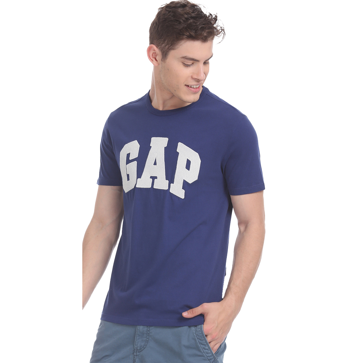 GAP Men Casual Topwear 56949278801 Short sleeves Blue