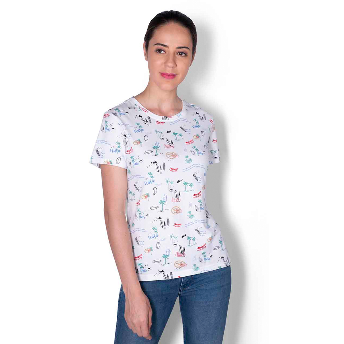 Wrangler Tropical Graphic Printed Regular Fit Short Sleeve T-Shirt - White