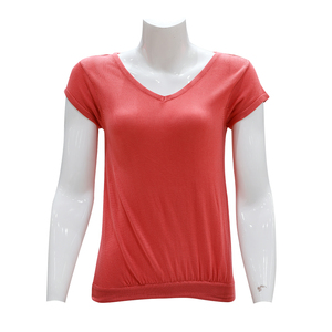Sculler For Her Solid V-Neck Knit Top-Dusty Pink