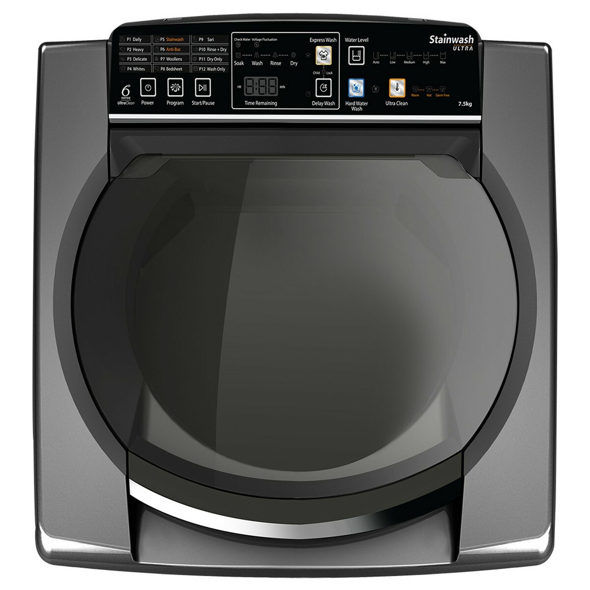Whirlpool Stainwash Ultra Top Load Washing Machine Grey 7.5Kg