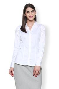 Van Heusen Woman Regular Fit Full Sleeve Formal Shirt - White