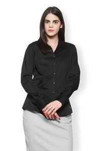 Van Heusen Woman Regular Fit Full Sleeve Formal Shirt - Black