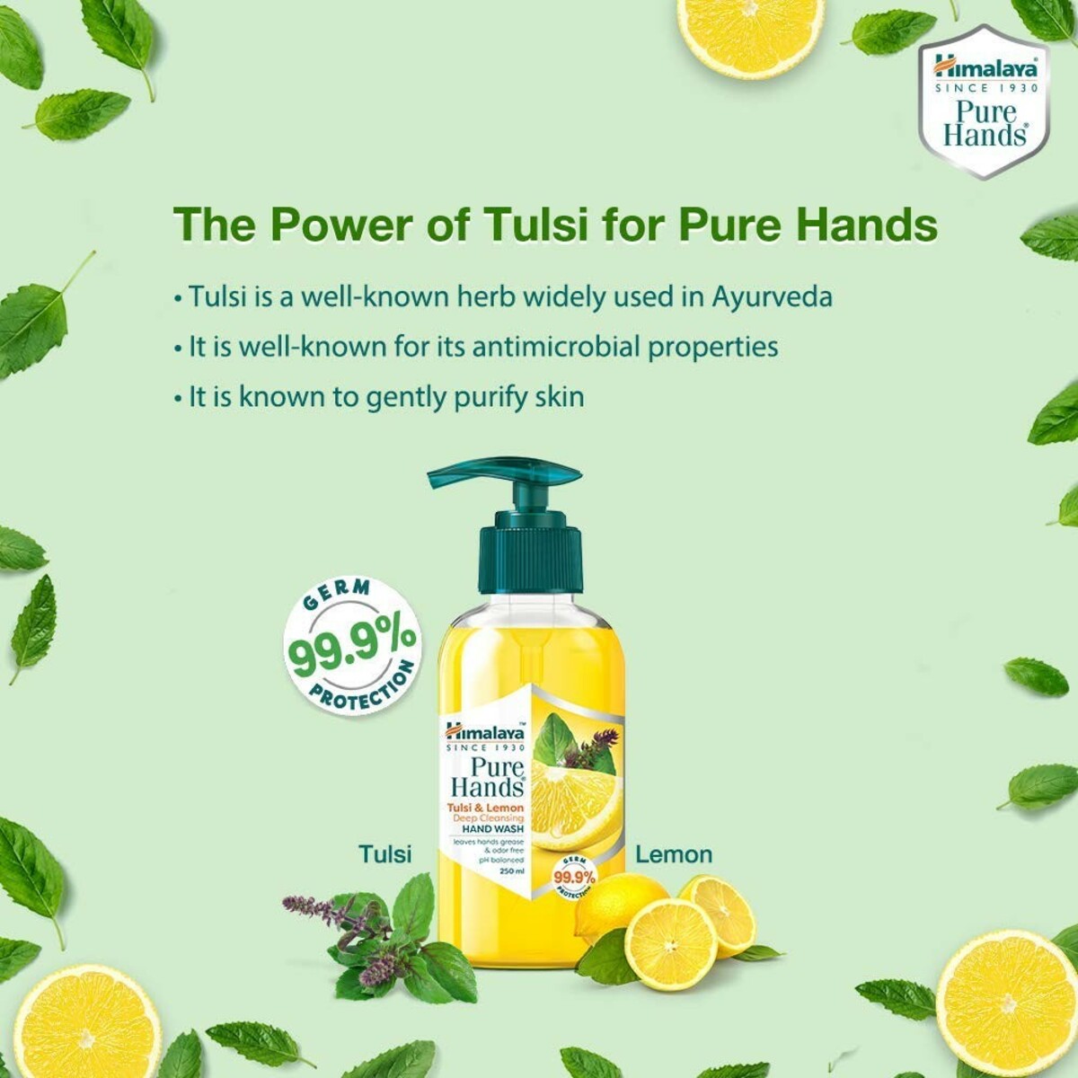 Himalaya Hand Wash Pure Hands Tulsi & Lemon 250 ml