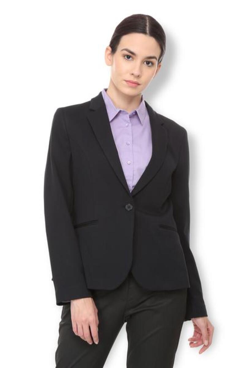 Van Heusen Woman Regular Fit Full Sleeve Formal Blazer - Dark Blue