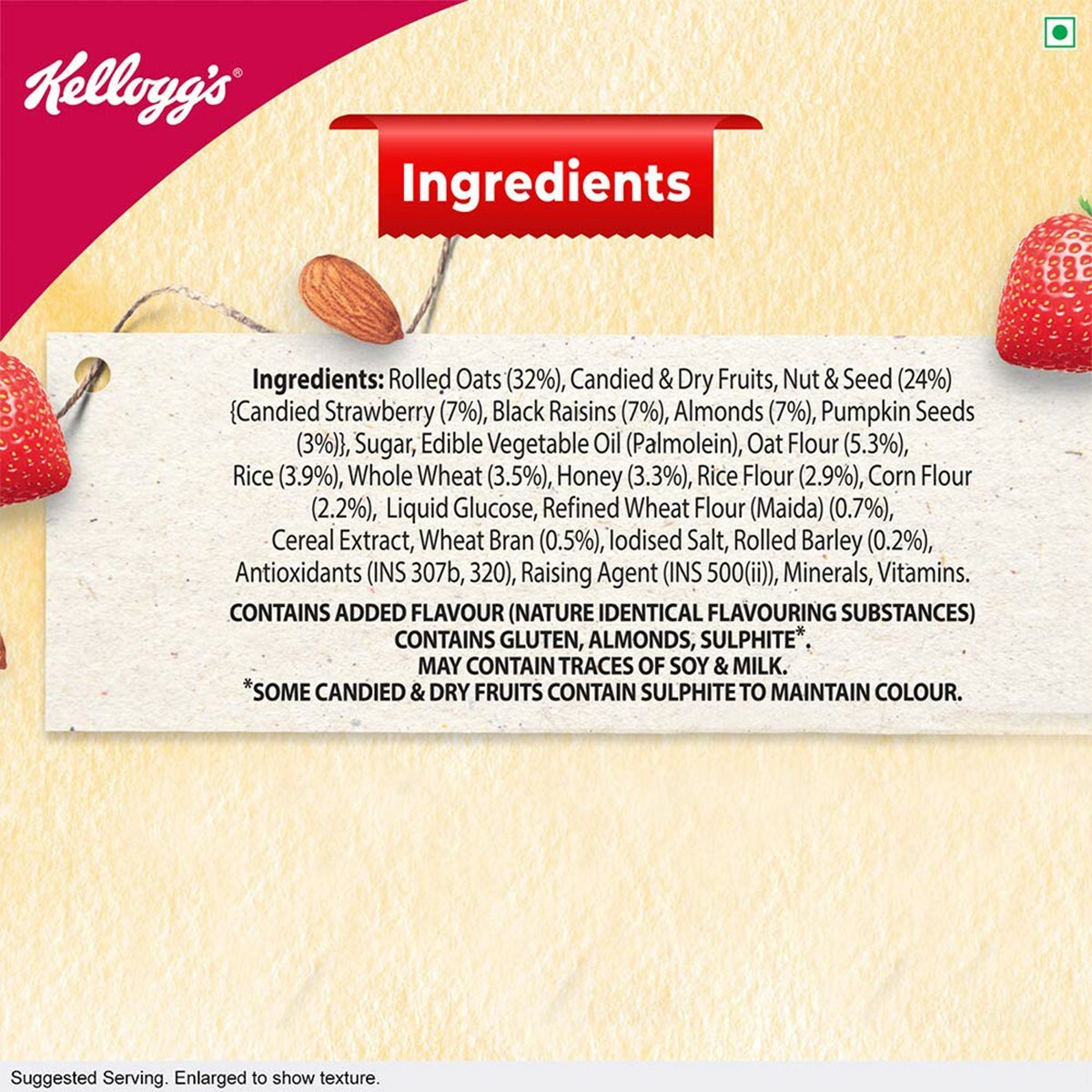 Kelloggs Crunchy Granola Honey Almonds Strawberries Pumpkin Seeds 450gm
