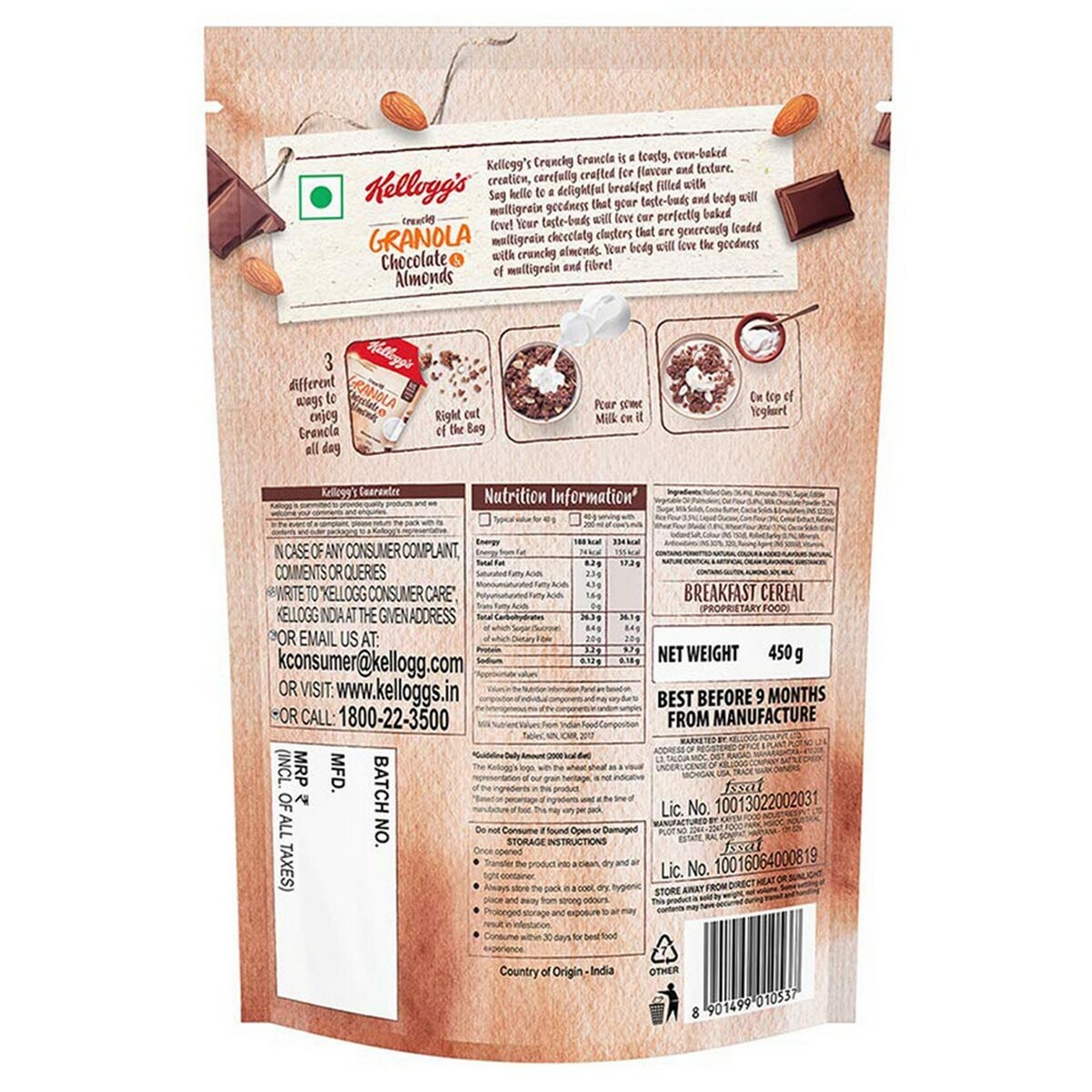 Kellogg's Crunchy Granola Chocolate & Almonds 450 g