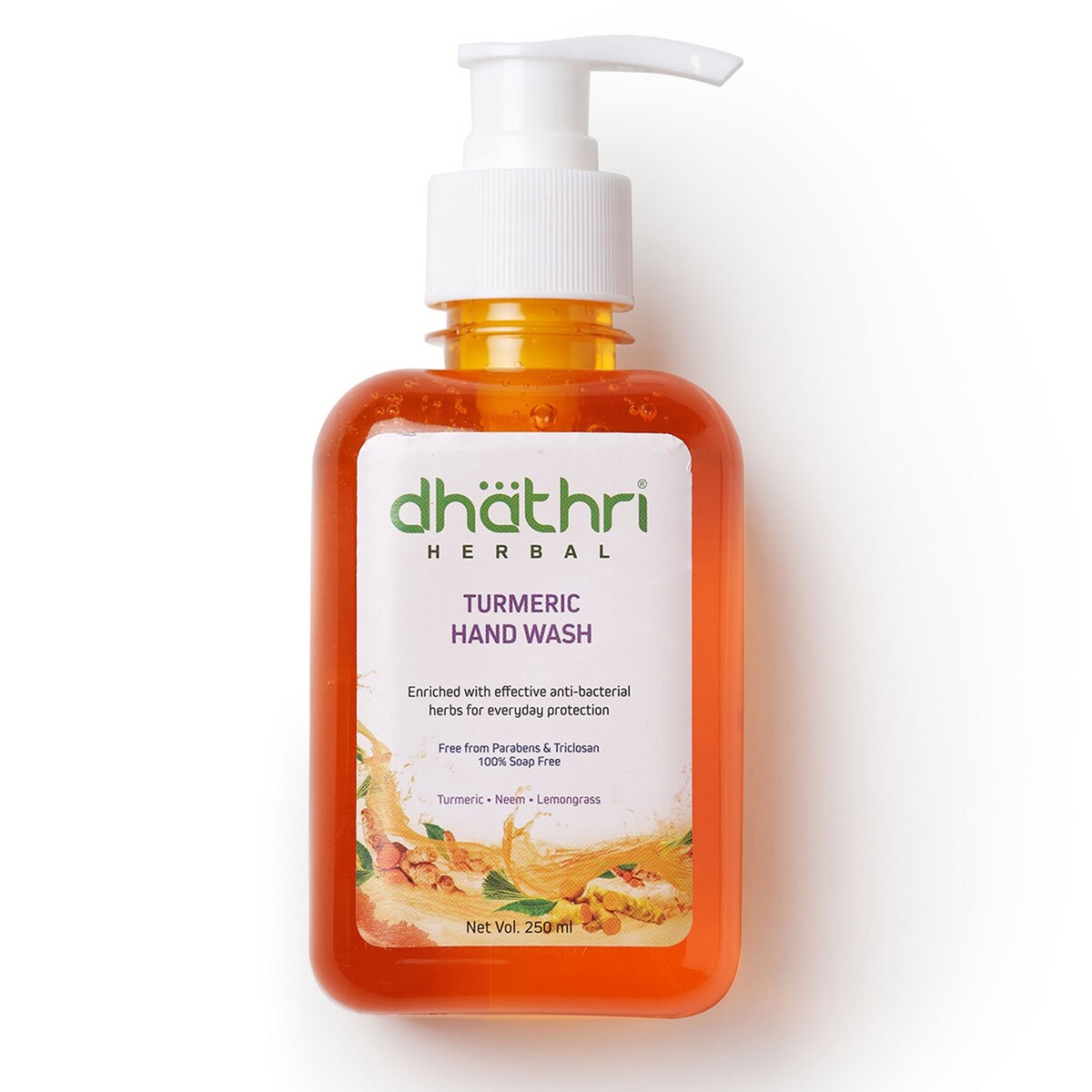 Dhathri Hand Wash Anti Bacterial  Turmeric 250ml