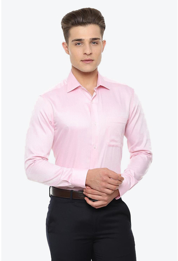 Buy Louis Philippe Men Shirt LPSFMCLPU97007 Pink 40 Online - Lulu Hypermarket India