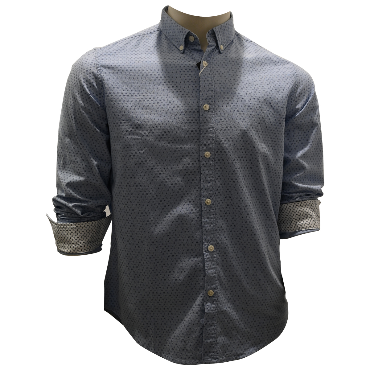Springfield Mens Shirt 1503383 Full Sleeve Blues