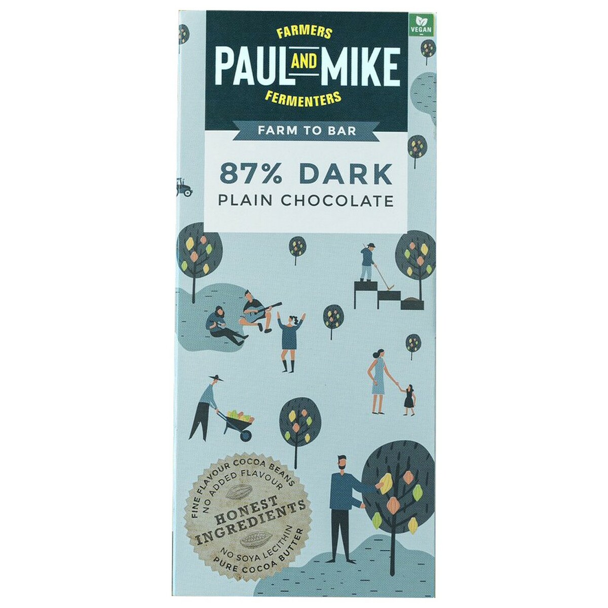 Paul & Mike 87% Dark  Plain Chocolate 68Gm