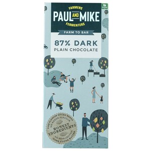 Paul & Mike 87% Dark  Plain Chocolate 68Gm