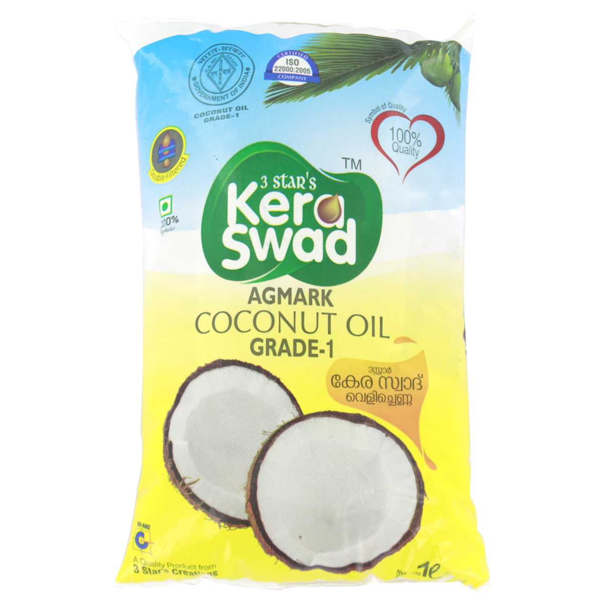 Kera Swad Coconut Oil 1 Litre Pouch