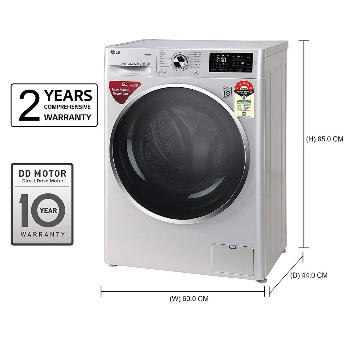 LG Fully Automatic Front Load Washing Machine FHT1265ZNL 6.5 Kg 5*