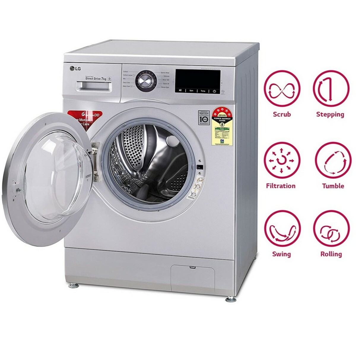LG Fully Automatic Washing Machine FHM1207ZDL 7 Kg 5*