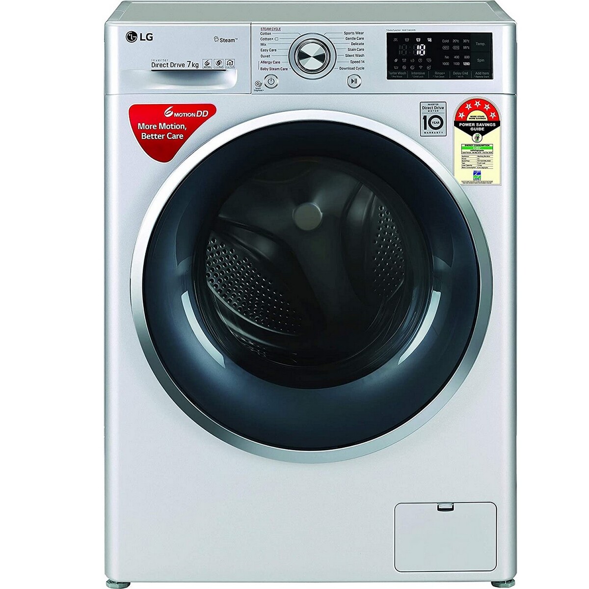 LG Fully Automatic Front Load Washing Machine FHT1207ZWL 7 Kg 5*