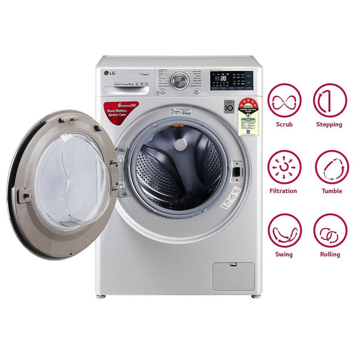 LG Fully Automatic Washing Machine FHT1408ZWL 8 Kg 5*