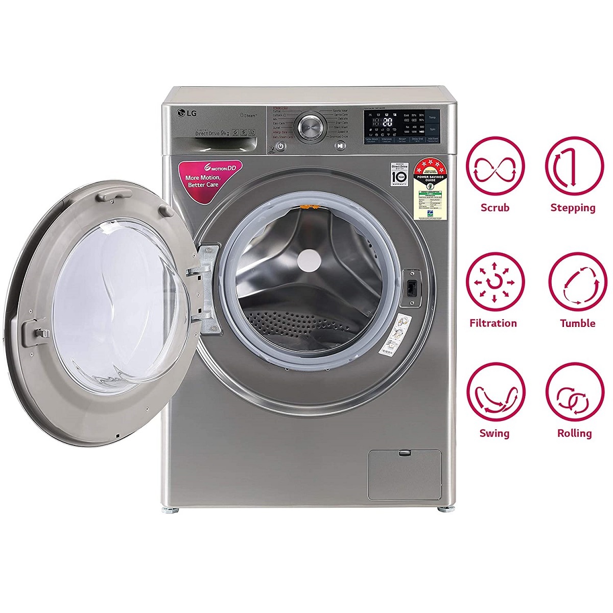 LG Washing Machine Front Load FHT1409ZWS 9KG 5*