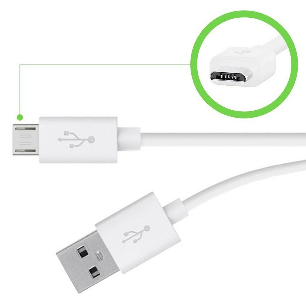 Belkin Micro USB to USB 2.0 Cable 1M White
