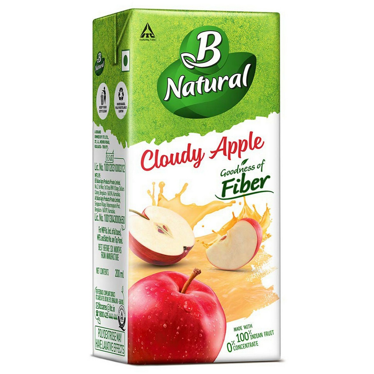 B Natural Apple Juice 200ml